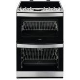 Aeg CIB6743ACM 60cm Electric Induction Double Oven, 4 Induction Cooking Zones, Programmable main ove