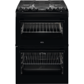 Aeg CKX6540ACB Dual fuel 60cm Double Oven with Thermaflow® fan operated main oven and conventional t