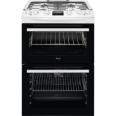 Aeg CKX6540ACW Dual fuel 60cm Double Oven with Thermaflow® fan operated main oven and conventional t
