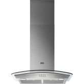 Aeg DTB3653M 60cm Curved Glass Wall Chimney Hood, Mecanical Push Buttons, LED Lighting, 3 Speeds, Ch