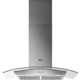 Aeg DTB3953M 90cm Curved Glass Wall Chimney Hood, Mecanical Push Buttons, LED Lighting, 3 Speeds, Ch