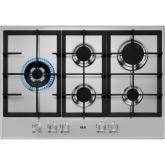 Aeg HGB75500SM 75cm Slim Gas Hob, 5 energy efficient burners Including 1 Side Triple crown Burner an