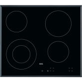 Aeg HK624010FB 60cm Ceramic Hob, 4 Cooking Zones including 1 Dual Zone Hilight, Touch Controls.
