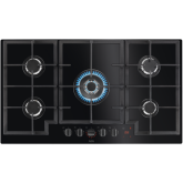 Aeg HKB95450NB 90cm Flamelight, Gas On Glass Hob, StepPower controls, LED display with minute minder