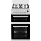 Beko EDG507W 50cm Double Oven Gas Cooker with Gas Hob - White