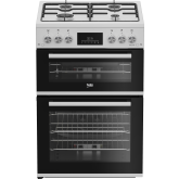 Beko EDG6231W 60cm Twin Cavity Gas Cooker with Enamel Hob - White