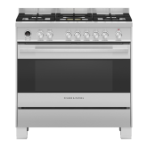Fisher And Paykel OR90SDG6X1 900mm Wide Contemporary S/S Single Cavity Pyroclean Oven with Gas Hob, 