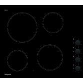 Hotpoint HR620RH 60CM 6 Levels Electric Ceramic Hob - Black - Dial Control - 4 Zones With Residual H