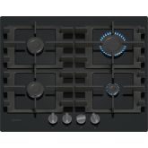 Neff T26NKP4S0 60 cm, 4 burners, Black Tempered Glass, 4 Dishwasher suitable cast iron pan supports,