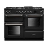 Rangemaster AURAO110DFPCBL/BN1 Aura 110cm Dual Fuel Black - Brushed Nickel