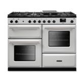 Rangemaster AURAO110DFPWHT/BN1 Aura 110cm Dual Fuel White (Paint) - Brushed Nickel