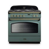 Rangemaster CLAS90FXDFFMG/B 128350 CLASSIC FX 90 DF MINERAL GREEN/BRASS GB/IE