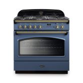 Rangemaster CLAS90FXDFFSB/B 128360 CLASSIC FX 90 DF STONE BLUE/BRASS GB/IE