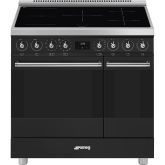 Smeg C92IPMB2 90cm Black Double Cavity Pyrolytic Cooker with Induction Hob