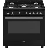 Smeg CX91GMBL 90cm Concert Dual Fuel Range Cooker Black