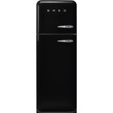 Smeg FAB30LBL5UK 60cm 50s Style Left Hand Hinge Freezer over Fridge Black