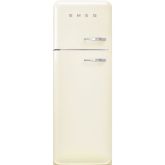Smeg FAB30LCR6UK 60cm 50s Style Left Hand Hinge Freezer over Fridge Cream