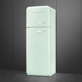 Smeg FAB30LPG5UK 60cm 50s Style Left Hand Hinge Freezer over Fridge Pastel