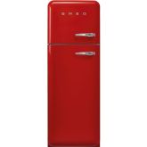 Smeg FAB30LRD5UK 60cm 50s Style Left Hand Hinge Freezer over Fridge Red
