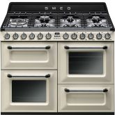 Smeg TR4110P1 110cm Victoria Dual Fuel Range Cooker Cream