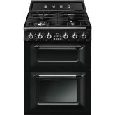 Smeg TR62BL 60cm Victoria Dual Fuel Cooker Black