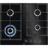 Aeg HKB64420NB 60cm Flamelight, Gas on glass hob, StepPower controls printed on glass, 4 Burners inc
