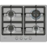 Neff T26GKH8N0 60cm, 4 burners, 3.3kW Wok, 2 Dishwasher suitable cast iron pan supports, new standar