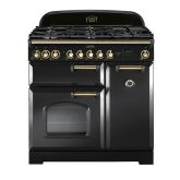 Rangemaster CDL90DFFCB/B 129450 CLASSIC DL 90 DF CHARCOAL BLACK/BRASS GB/IE