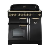 Rangemaster CDL90ECCB/B 129510 CLASSIC DL 90 CER. CHAR.BLACK/BRASS GB/IE