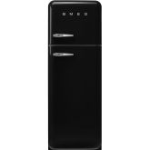 Smeg FAB30RBL5UK 60cm 50s Style Right Hand Hinge Freezer over Fridge Black
