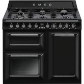 Smeg TR103BL 100cm Victoria Dual Fuel Range Cooker Black