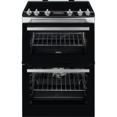 Zanussi ZCV66078XA 60cm Electric Double Oven with Ceramic Hob - Stainless Steel - A/A Rated