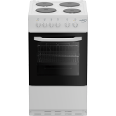 Zenith ZE503W 50cm Electric Single Oven with solid plate - hob White