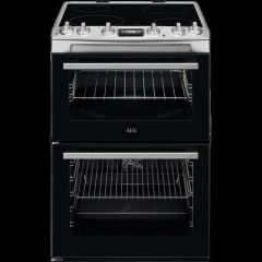 Aeg CCX6530ACM 60cm Double Oven Electric Cooker with Ceramic Hob - Stainless Steel
