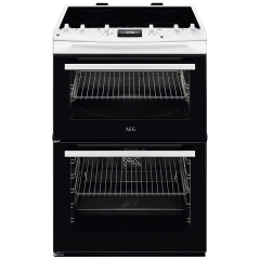 Aeg CIX6540ACW 60cm Induction, Double Oven, Thermaflow® fan operated main oven and conventional top 