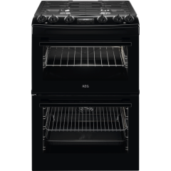 Aeg CKX6540ACB Dual fuel 60cm Double Oven with Thermaflow® fan operated main oven and conventional t