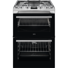 Aeg CKX6540ACM Dual fuel 60cm Double Oven with Thermaflow® fan operated main oven and conventional t