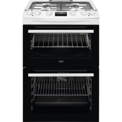 Aeg CKX6540ACW Dual fuel 60cm Double Oven with Thermaflow® fan operated main oven and conventional t