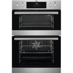 Aeg DCB331010M Multifunction double oven, Stainless Fascia, Retractable Rotary Controls, 2 Main Oven
