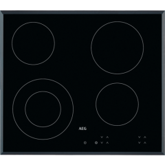 Aeg HK624010FB 60cm Ceramic Hob, 4 Cooking Zones including 1 Dual Zone Hilight, Touch Controls.
