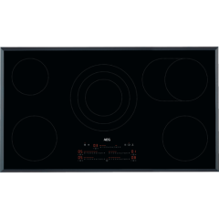 Aeg HRE95770FB 90cm Ceramic Hob, 5 Cooking Zones including 1 Triple & 1 Dual extendable Hilight zone