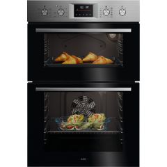Aeg OU5CP40M Multifunction double oven, Infinity steel fascia, Retractable Rotary Controls, 8 Main O