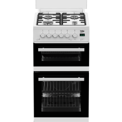 Beko EDG507W 50cm Double Oven Gas Cooker with Gas Hob - White