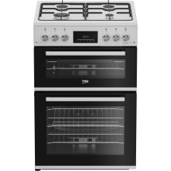 Beko EDG6231W 60cm Twin Cavity Gas Cooker with Enamel Hob - White