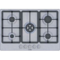 Bosch PGQ7B5K90 75cm, 5 burners, 3.3kW Wok, 3 Dishwasher suitable cast iron pan supports, new standa