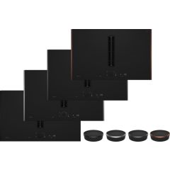 Neff V68YYX4B0 Flex Design, 80cm Venting Hob, 2 x Flex + Ventilation, Matt Black Design glass, Twist