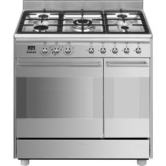 Smeg SCB92MX8 90cm Concert Dual Fuel Range Cooker Stainless Steel