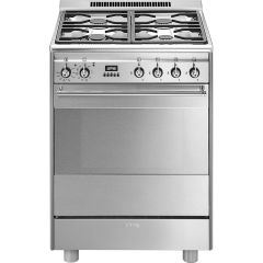 Smeg SUK61PX8 60cm Concert Dual Fuel Cooker Stainless Steel