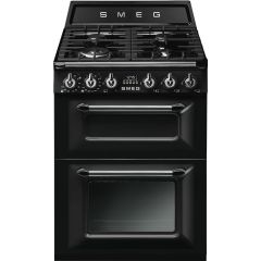 Smeg TR62BL 60cm Victoria Dual Fuel Cooker Black