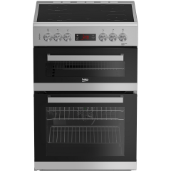 Beko EDC634S 60cm Double Oven Electric Cooker with Ceramic Hob